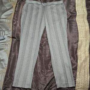 Anne Klein Elegant Black And Tan Patterned Flare Pants